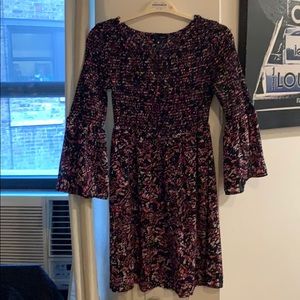 Aqua Bell Sleeve multicolor dress